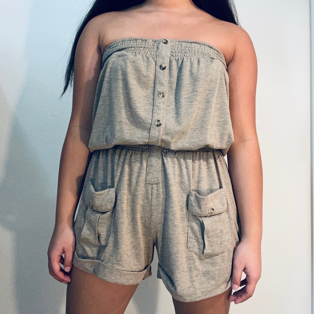 Mine Tan Romper with buttons